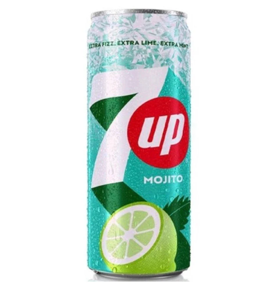 7UP Mojito Zero Sugar Lemon & Mint Can 250 ml