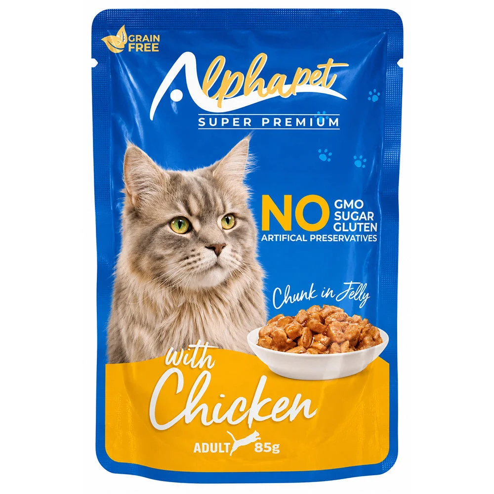 Alphapet Super Premium Adult Cat Food Chicken in Jelly 85g