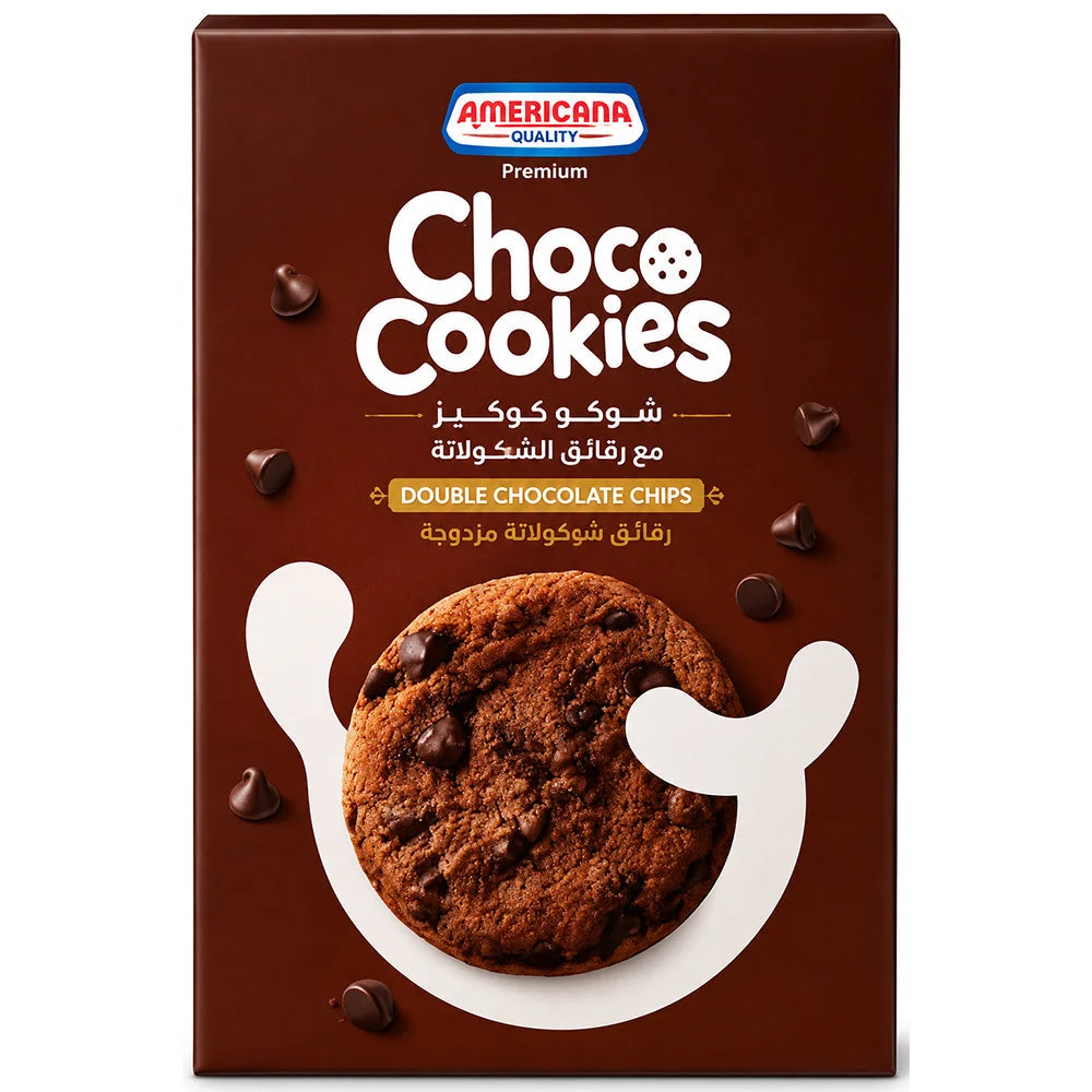 Americana Premium Choco Cookies Double Chocolate Chips 6 Packets