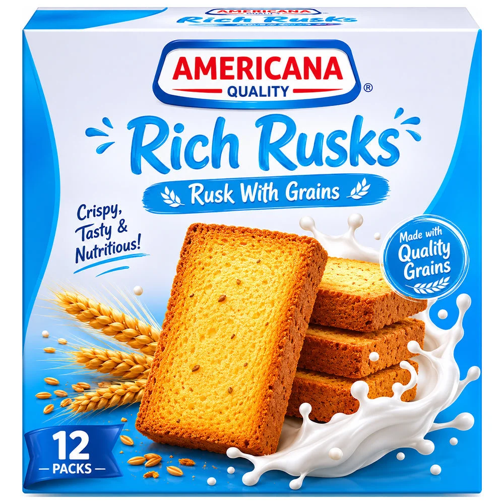 Americana Rich Rusks With Grains 12 Pieces 385g