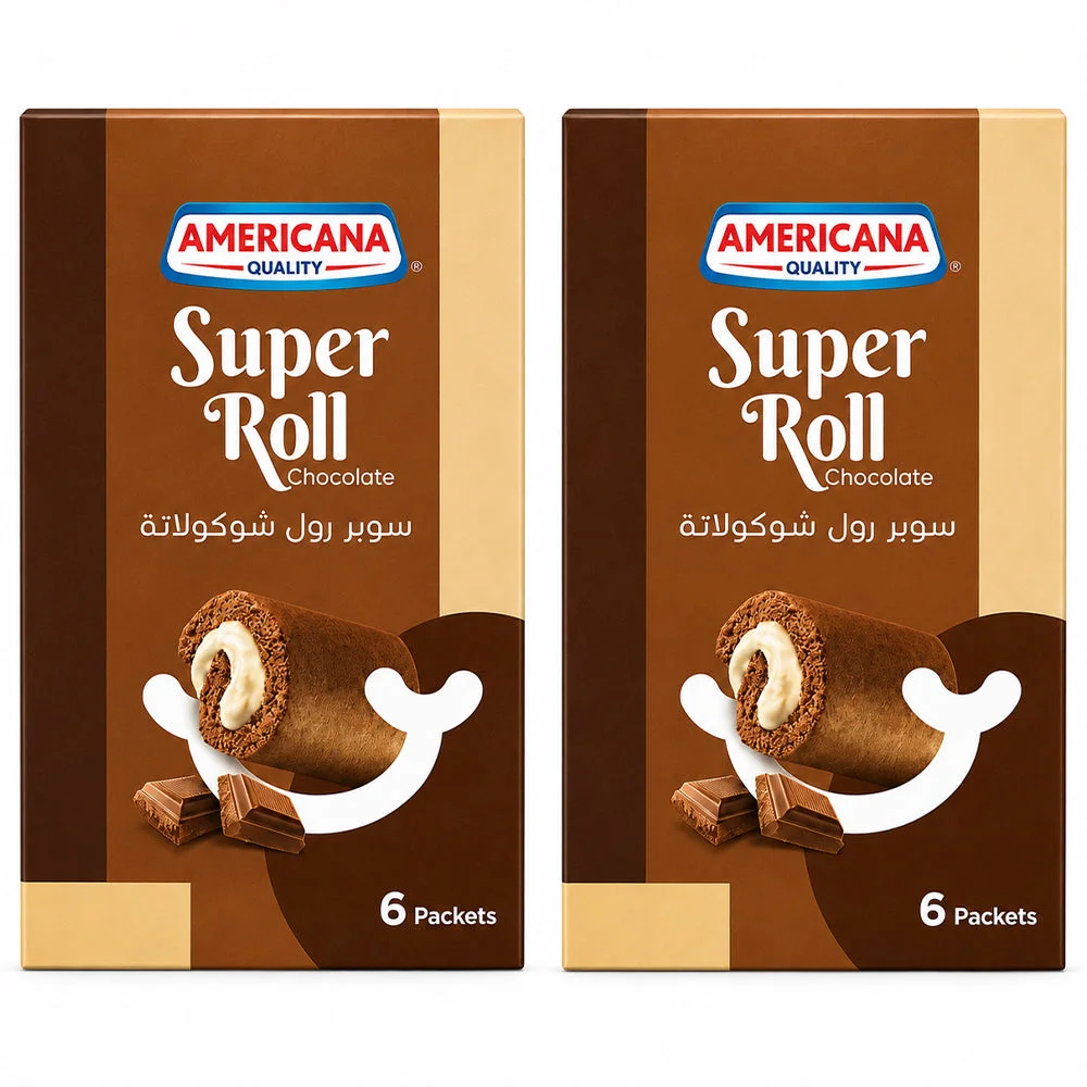 Americana Super Roll Chocolate 60g 6pcs x 2 =12pcs