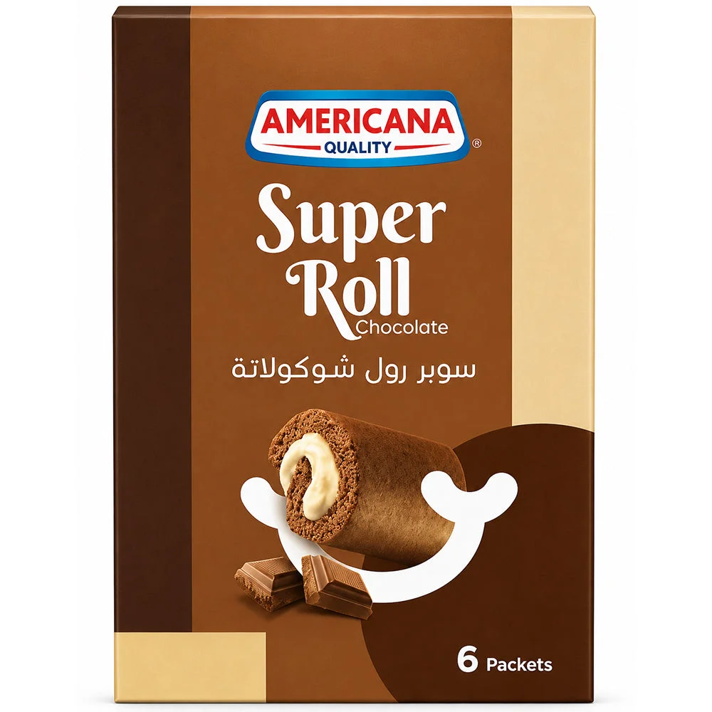 Americana Super Roll Chocolate Cake Rolls 6x60g