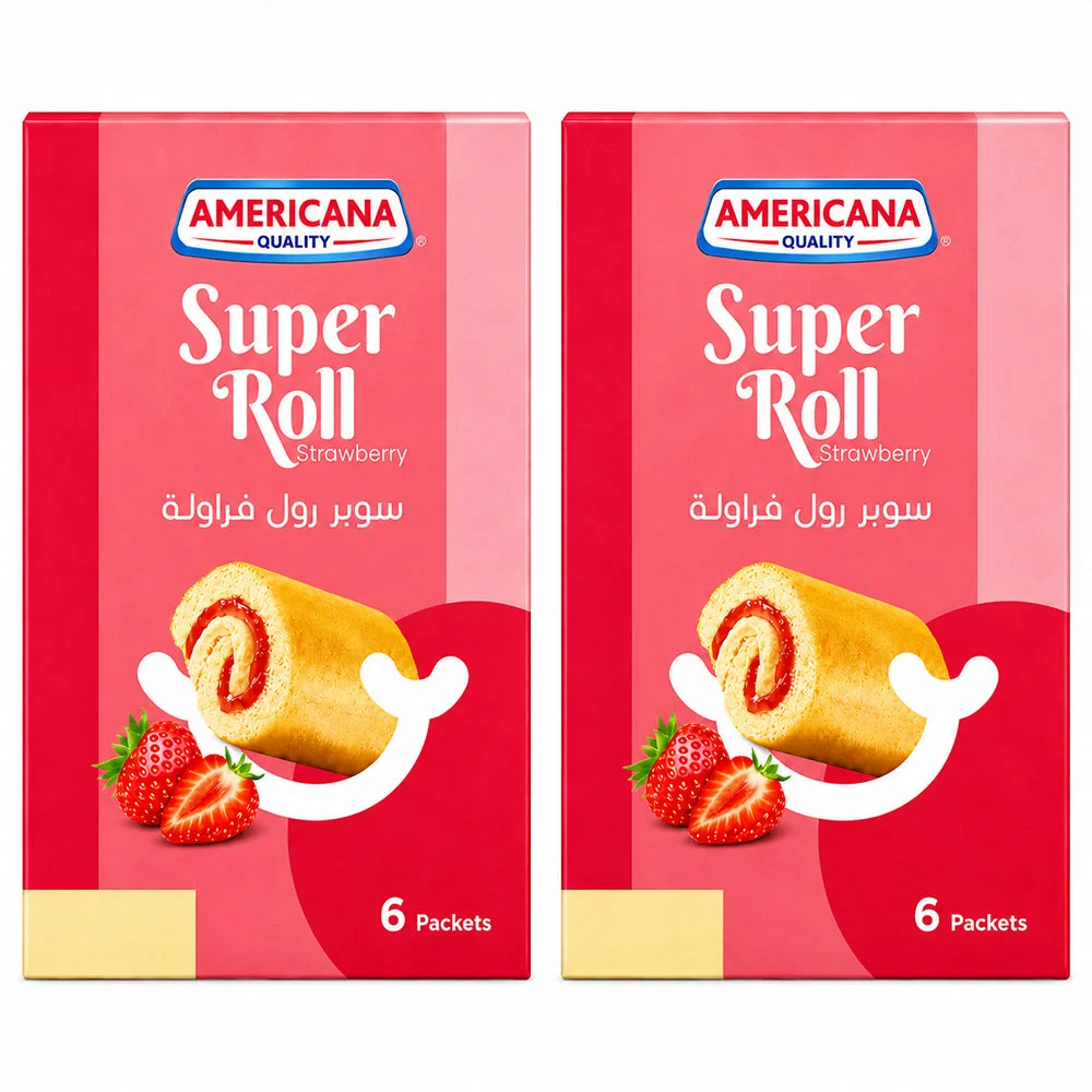 Americana Super Roll Strawberry 60g 6pcs x 2 =12pcs