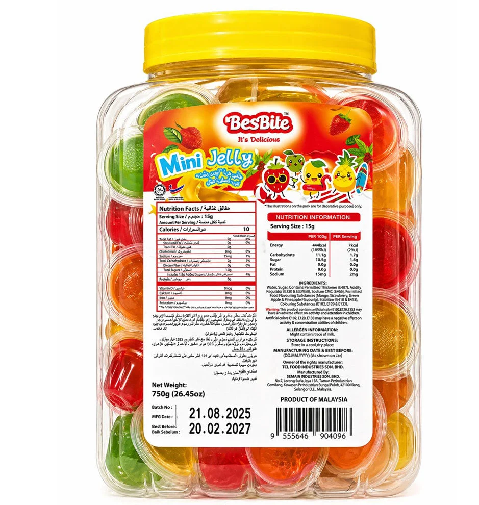 Best Bite Mini Jelly Cups Assorted Flavour 0.750g