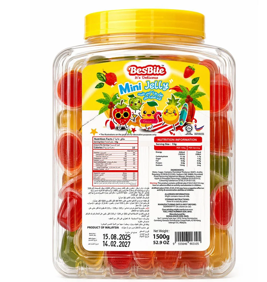 Best Bite Mini Jelly Cups Assorted Flavour 1.5kg