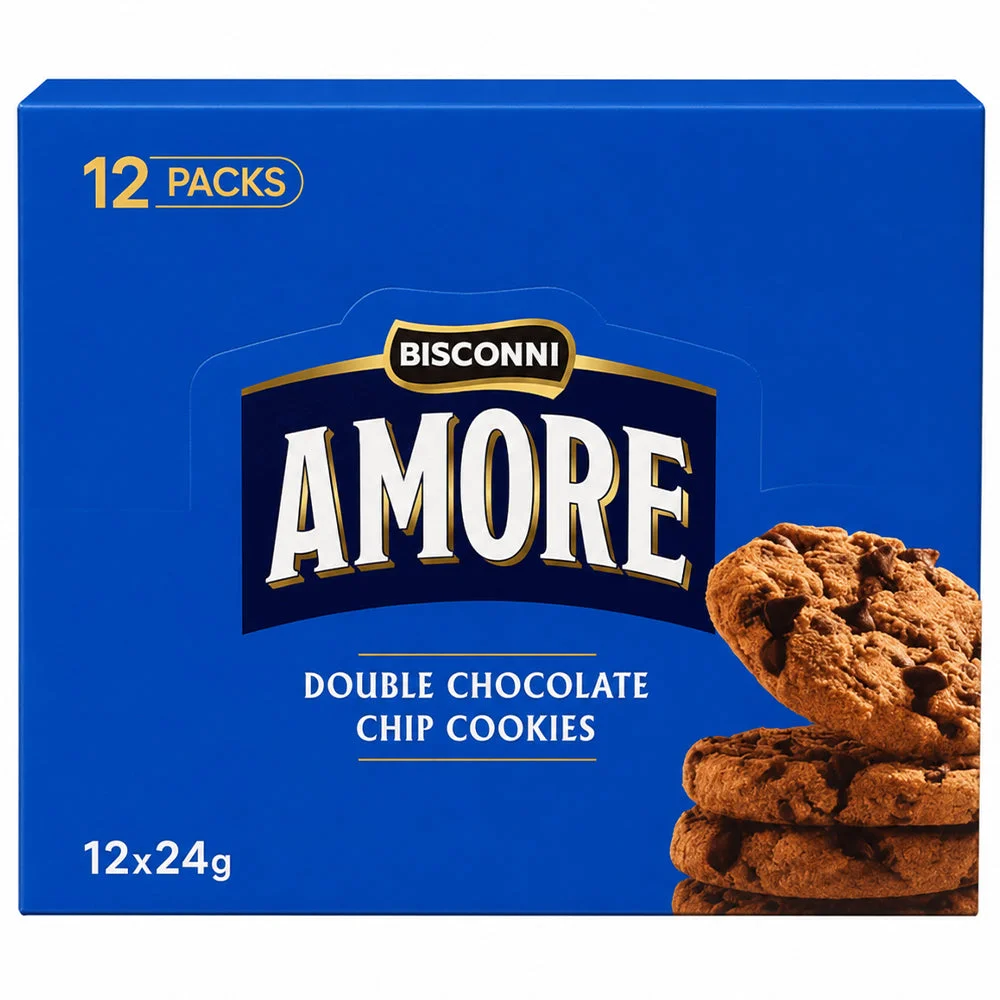 Bisconni Amore Double Chocolate Chip Cookies 12 x 24g