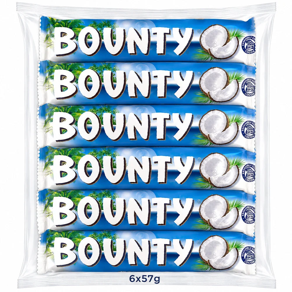 Bounty Coconut Chocolate Bars Multipack 6 x 57g