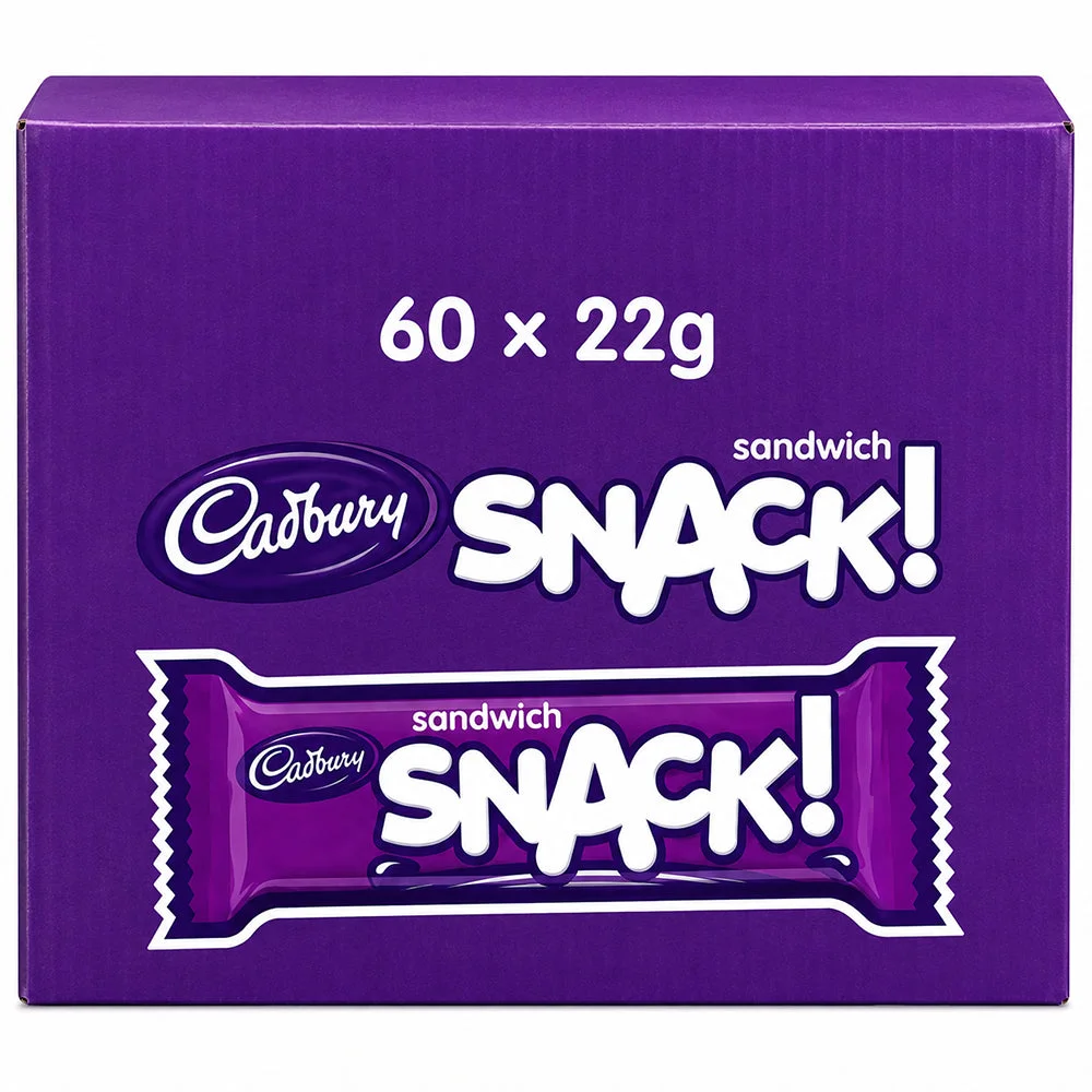 Cadbury Snack! Sandwich Chocolate Bars 60 x 22g