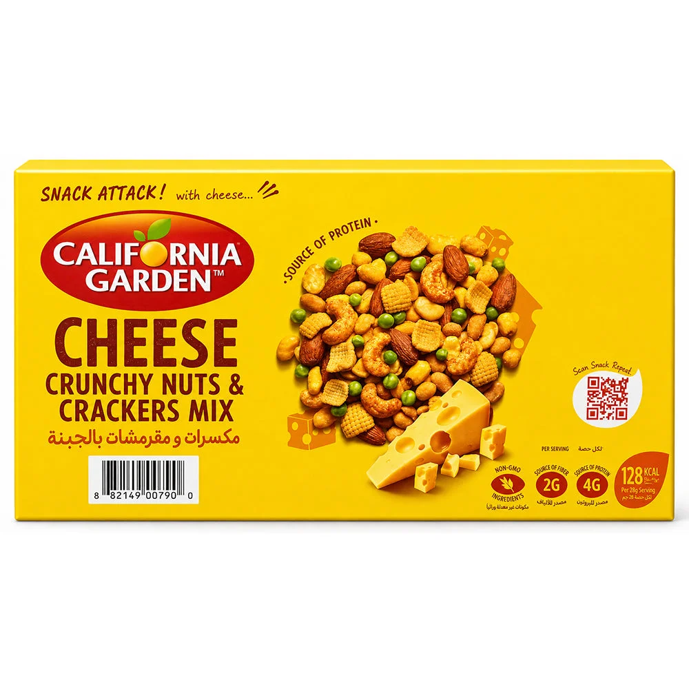 California Garden Cheese Crunchy Nuts & Crackers Mix 128g
