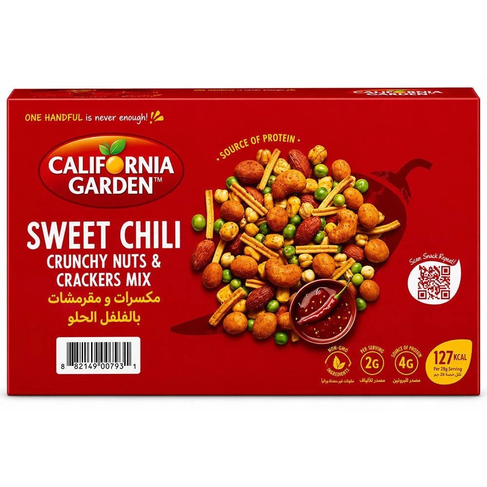 California Garden Sweet Chili Crunchy Nuts & Crackers Mix 127g