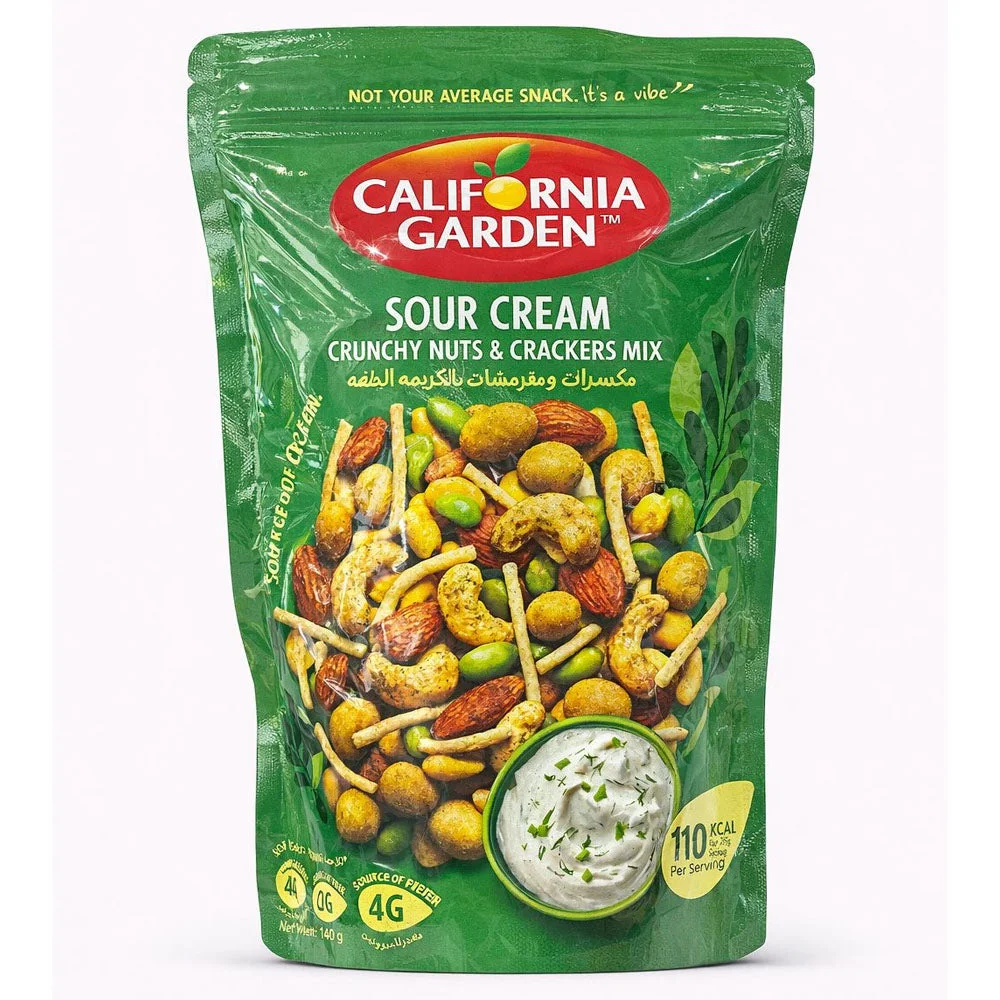 California Garden Sour Cream Crunchy Nuts & Crackers Mix 150g