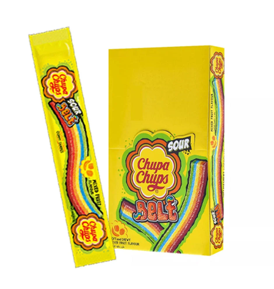 Chupa Chups Sour Belt Rainbow Candy 480g
