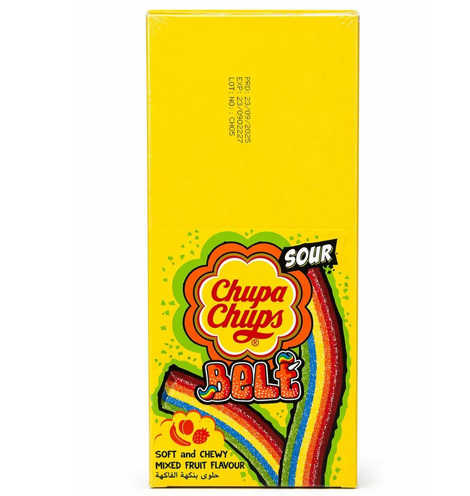 Chupa Chups Sour Belt Rainbow Candy 57g x 12pcs