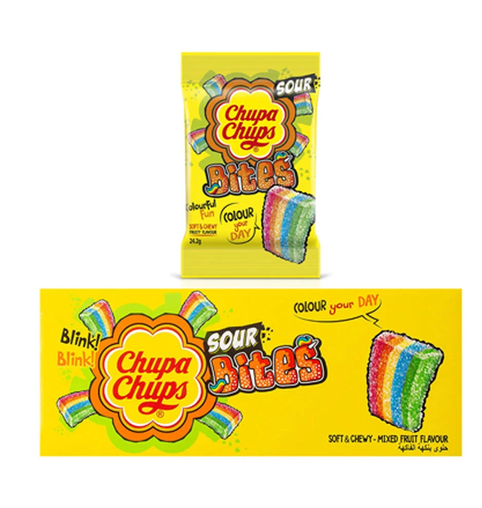 Chupa Chups Sour Bites Rainbow Candy 20pcs x 24.2g