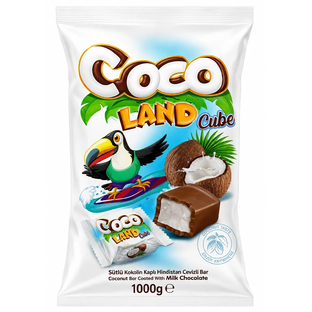 Coco Land Cube Coconut Milk Chocolate Bars 1000g