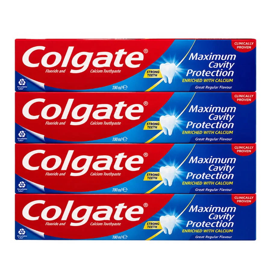 Colgate Maximum Cavity Protection Toothpaste 4 × 100ml blue