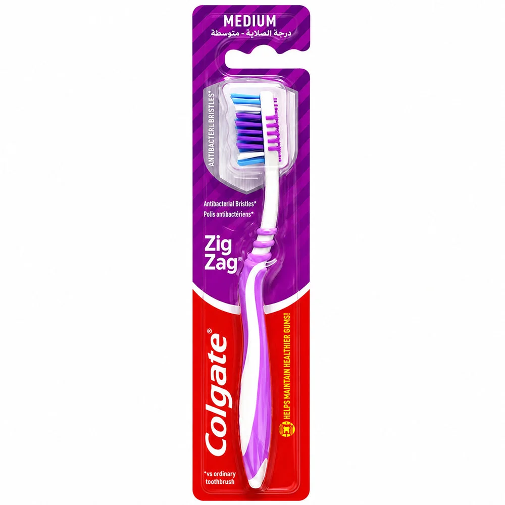 Colgate Zig Zag Medium Toothbrush Antibacterial Bristles