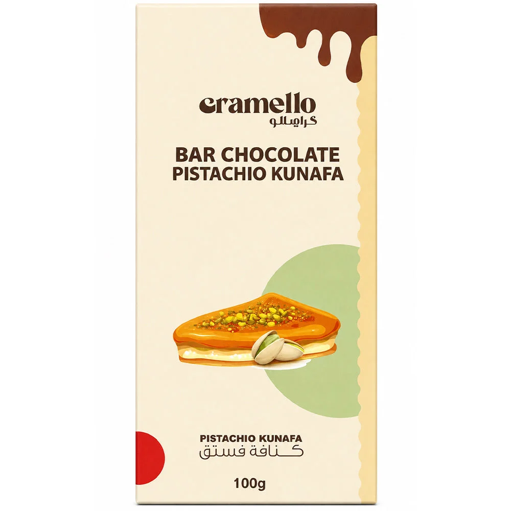 Cramello Pistachio Kunafa Chocolate Bar 100g