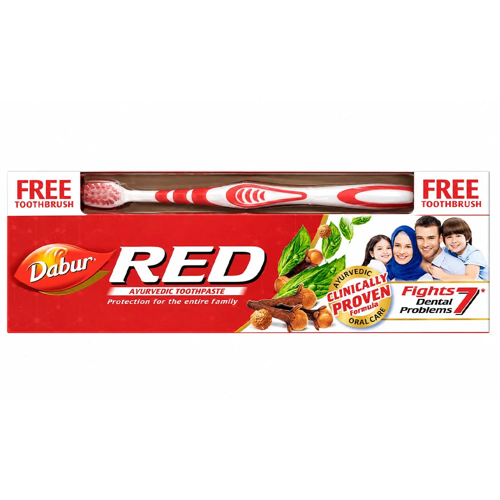 Dabur Red Ayurvedic Toothpaste 100ml + Free Toothbrush