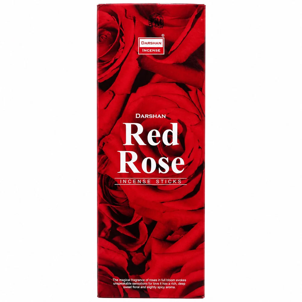 Darshan Red Rose Incense Sticks Floral Fragrance