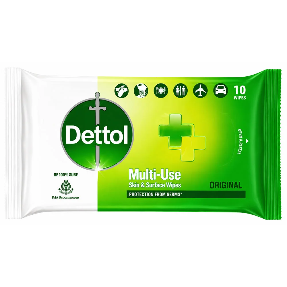 Dettol Multi-Use Skin & Surface Wipes Original 10 Wipes