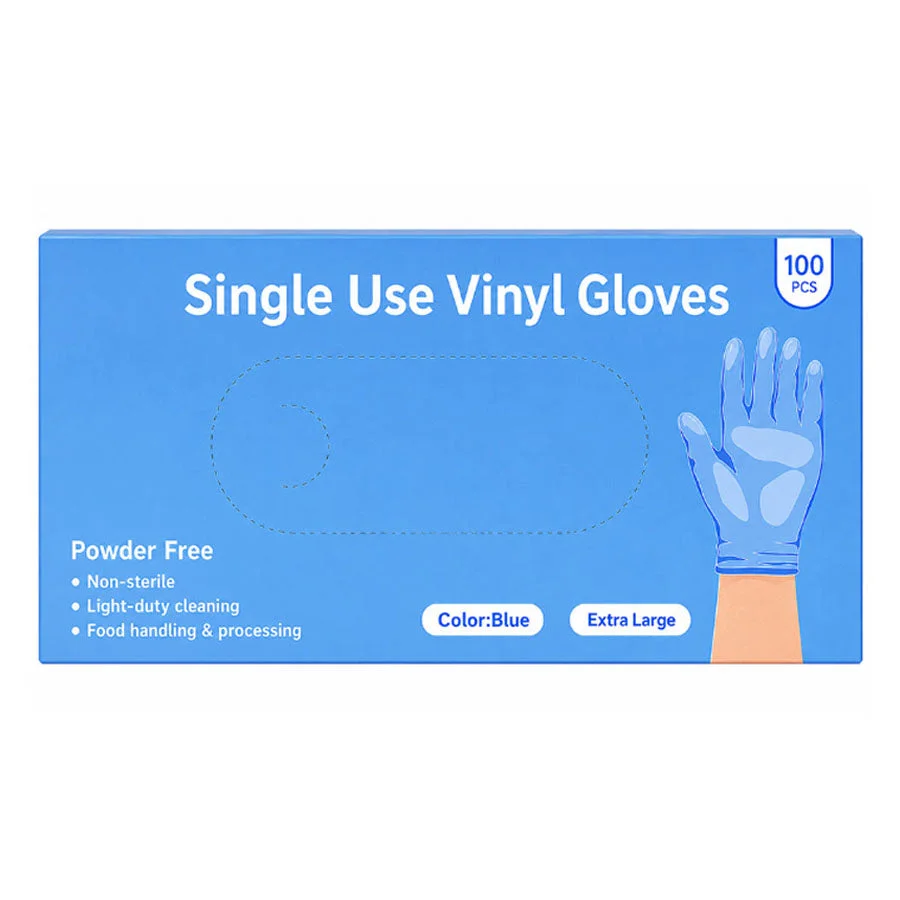 Disposable Vinyl Gloves blue 100pcs XL