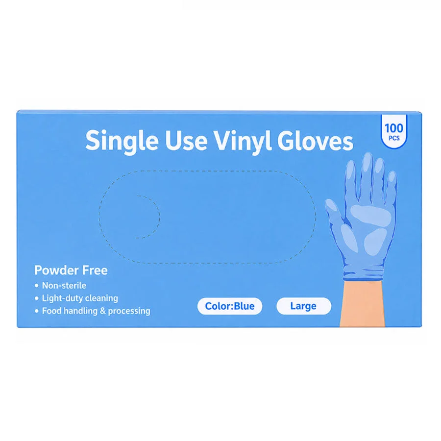 Disposable Vinyl Gloves blue 100pcs Large