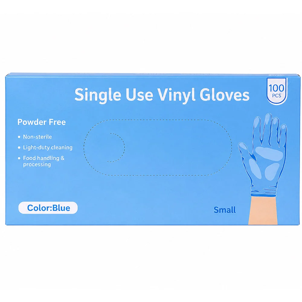 Disposable Vinyl Gloves blue 100pcs Small