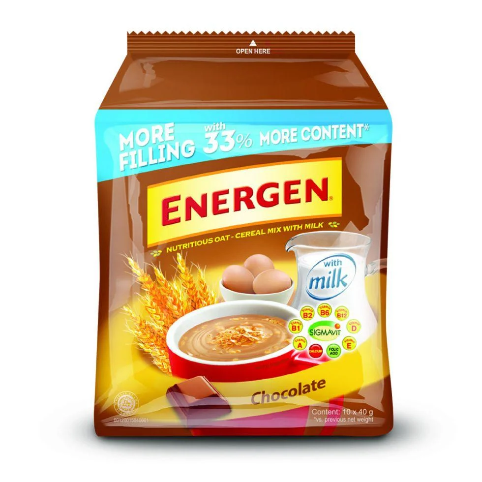 Energen Chocolate Nutritious Oat Cereal Drink 10 × 40g