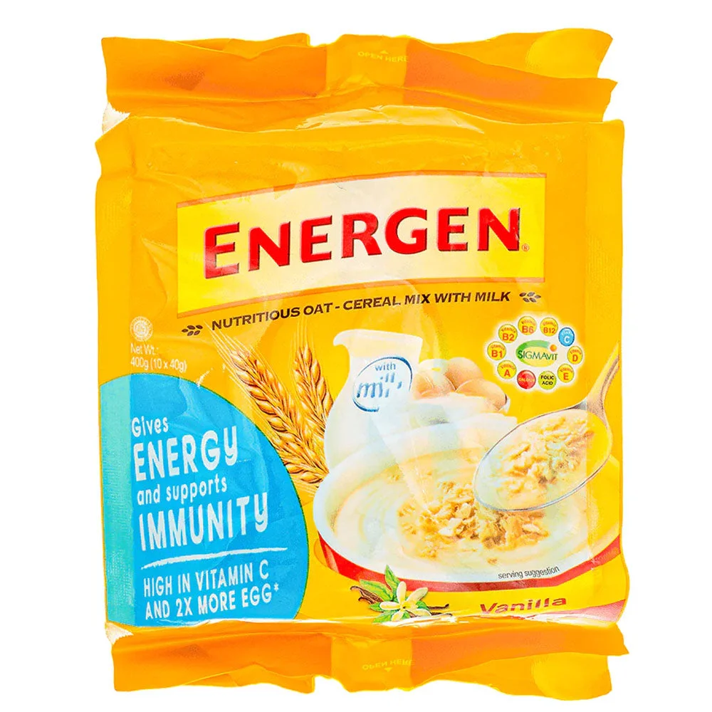 Energen Vanilla Nutritious Oat Cereal Drink 10 × 40g