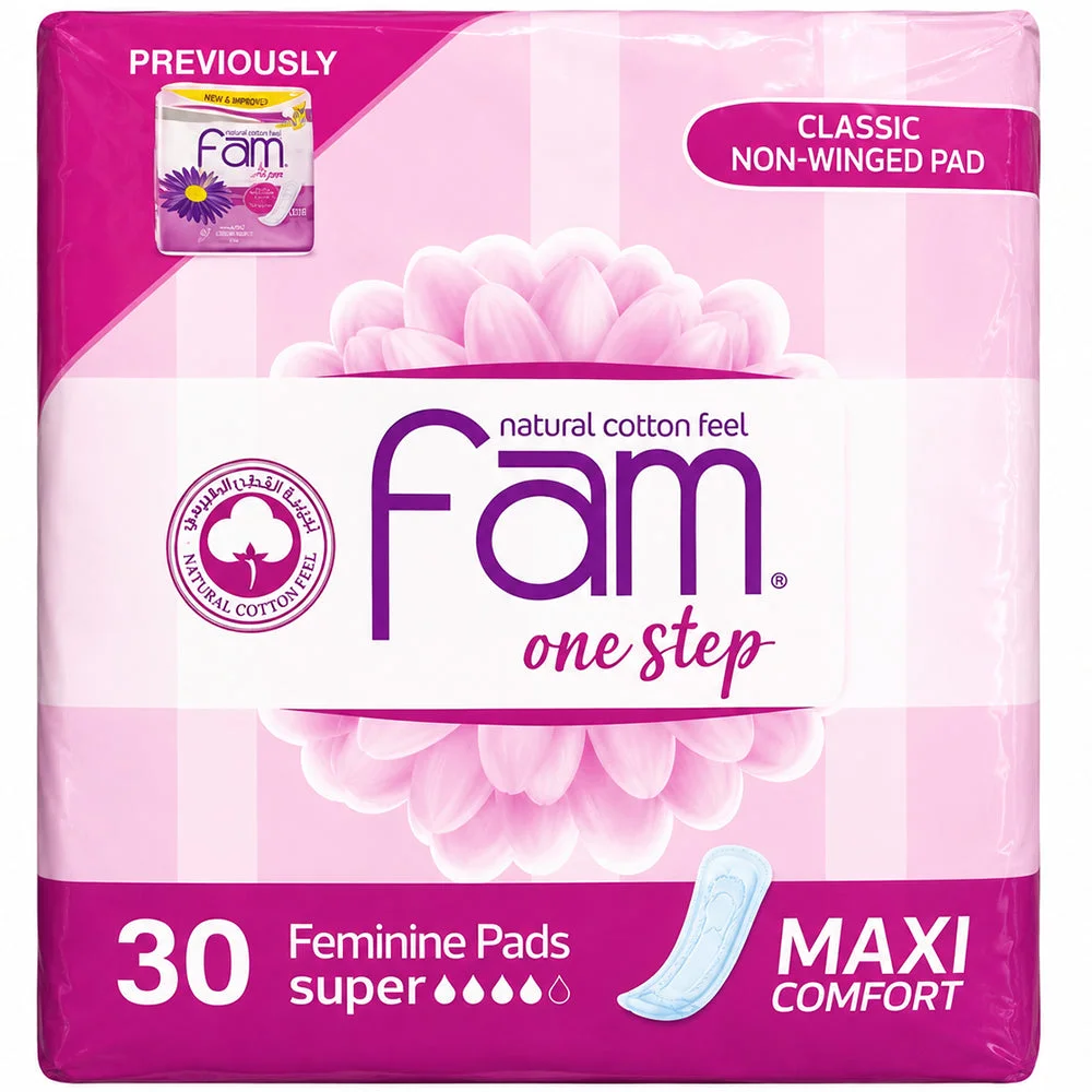 Fam One Step Maxi Comfort Non Winged Pads 30