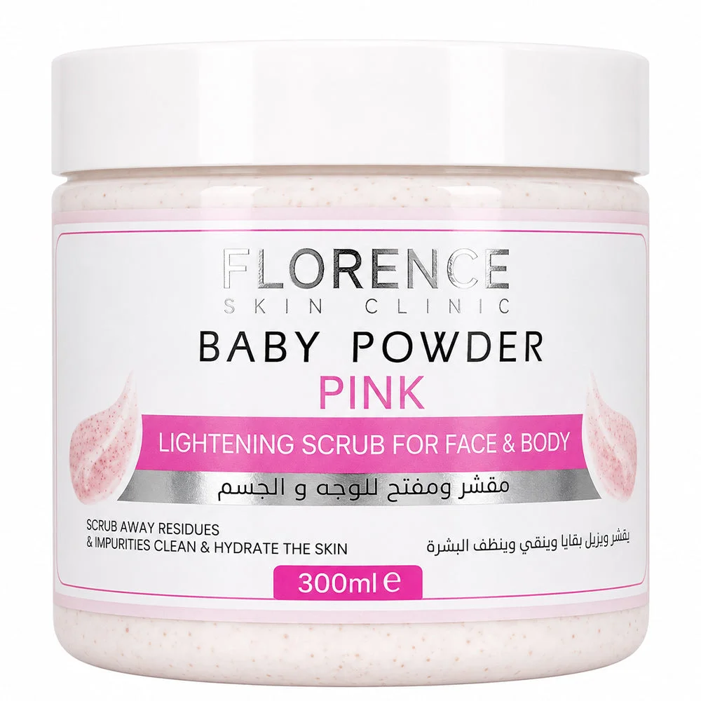 Florence Skin Clinic Baby Powder Pink Lightening Scrub for Face & Body 300ml