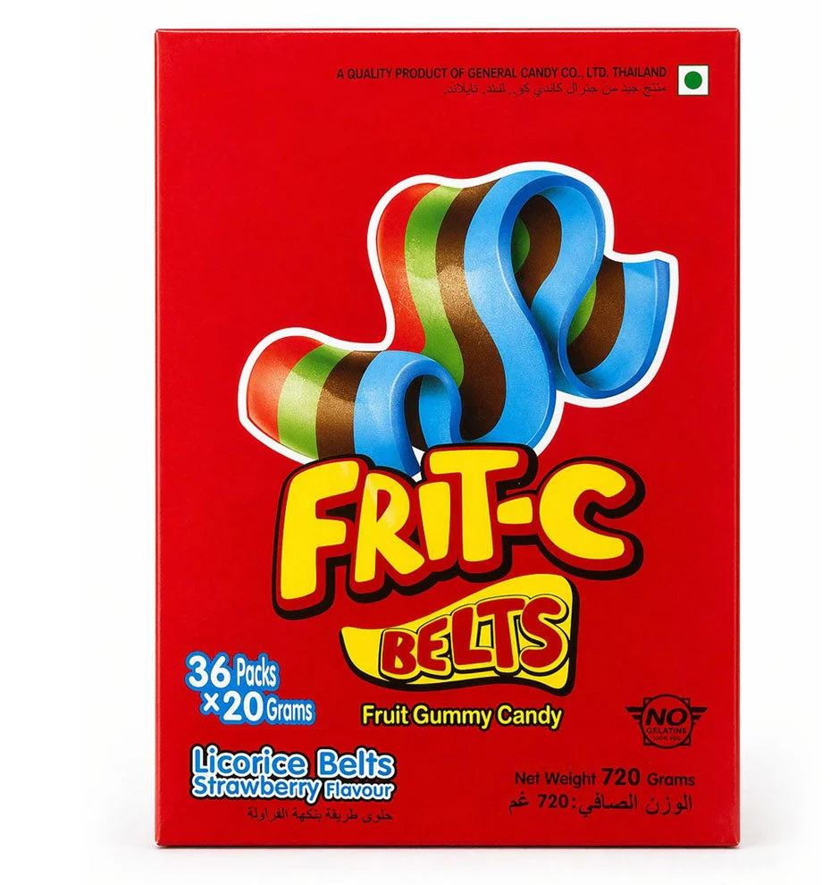 Frits-c Belts Strawberry Licorice Candy 20g x 36pcs