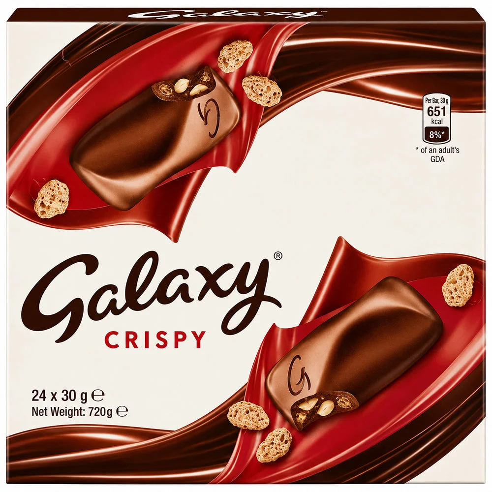 Galaxy Crispy Chocolate Bars 24 x 30g = 720g