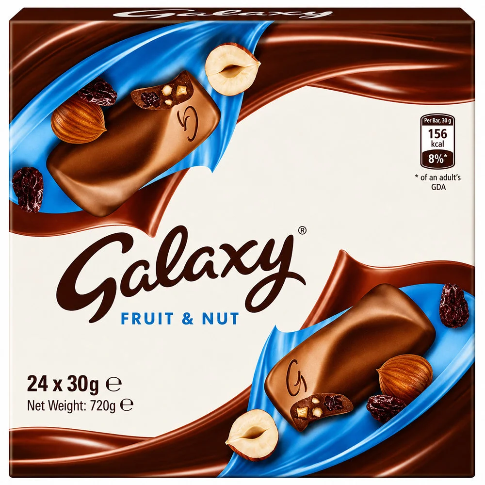 Galaxy Fruit & Nut Chocolate Bars 24 x 30g = 720g