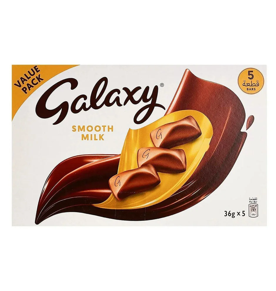 Galaxy Smooth Milk Chocolate Bar Value Pack 5 × 36g