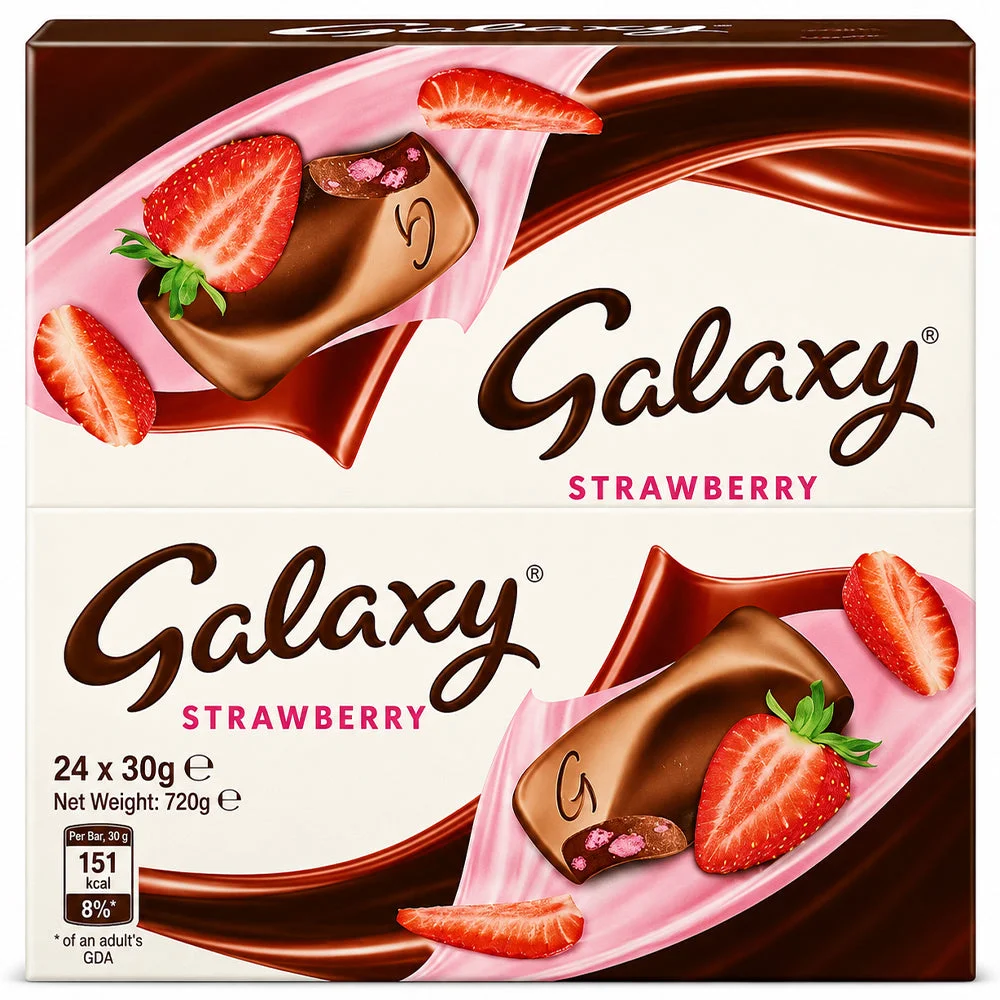 Galaxy Strawberry Chocolate Bars 24 x 30g = 720g