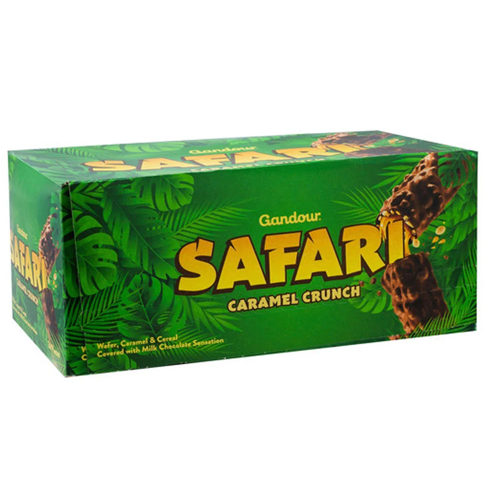Gandour Safari Caramel Crunch Chocolate Bars 24 × 22 g