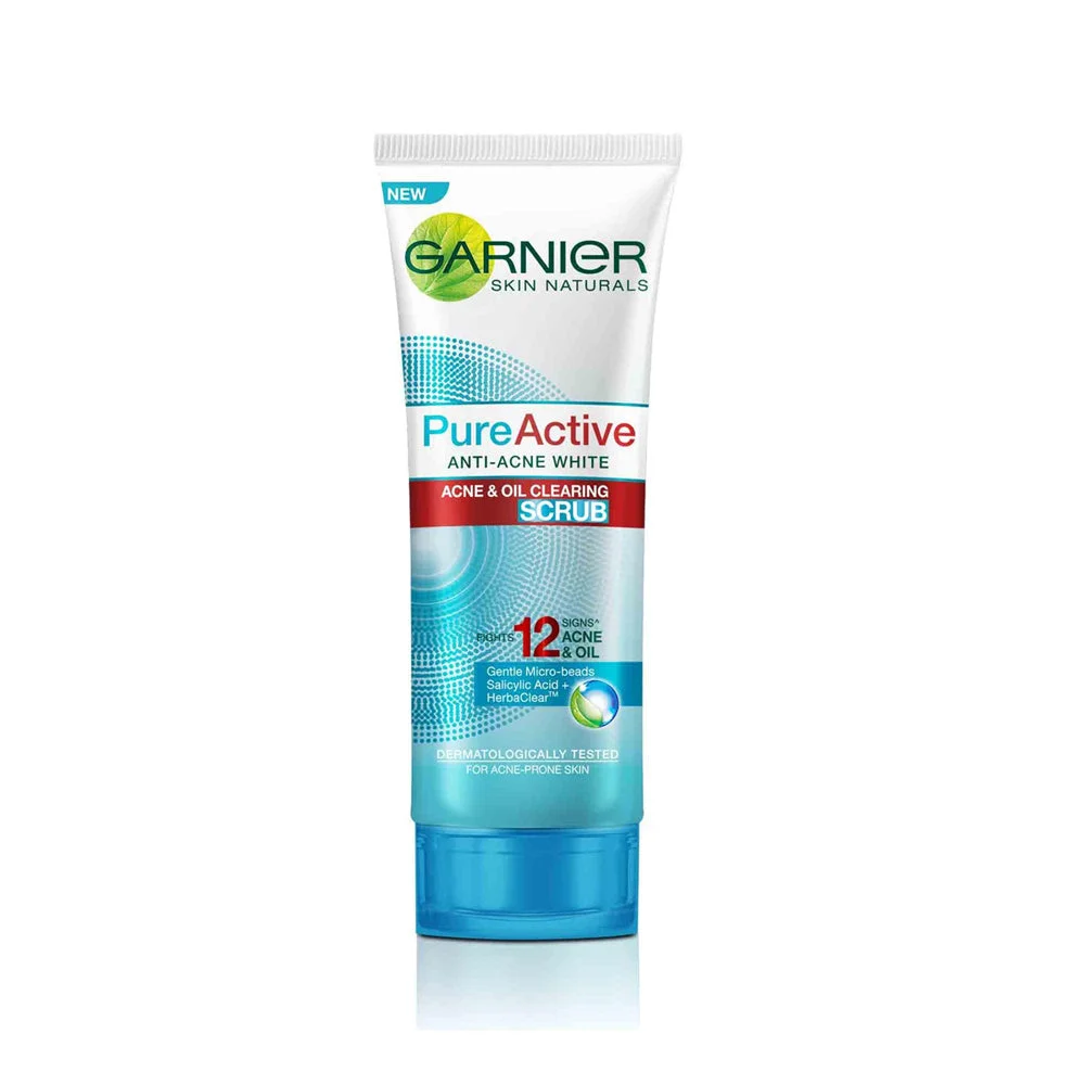 Garnier Pure Active Anti Acne White Oil Clearing Scrub (100ml)