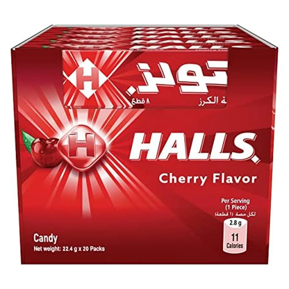 Halls Cherry Flavor Lozenges 20 × 22.4g