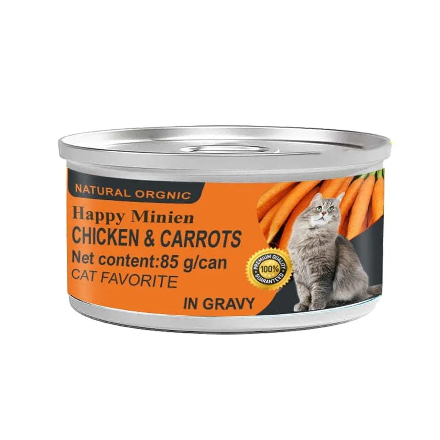 Happy Minien Chicken & Carrots Cat Food in Gravy 85g