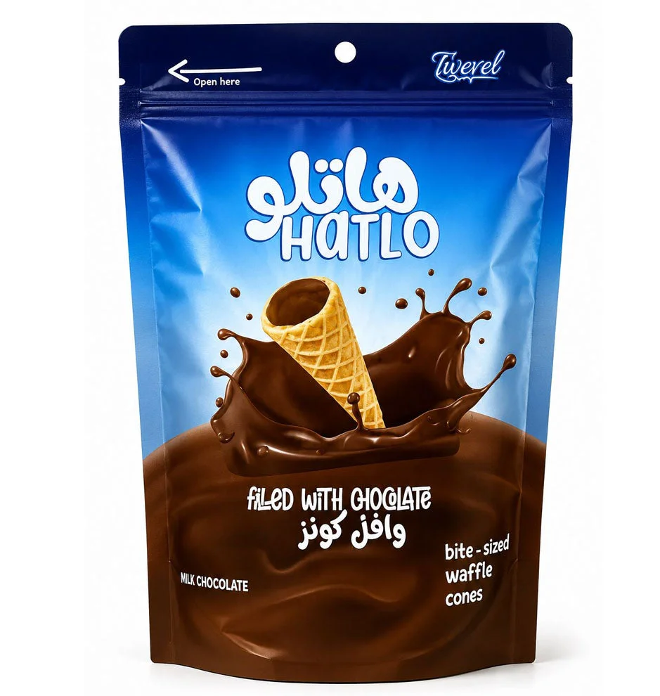 Hatlo Chocolate Filled Mini Wafer Cones 100g