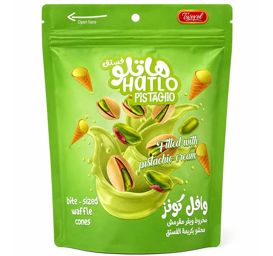 Hatlo Pistachio Filled Mini Waffle Cones 100g