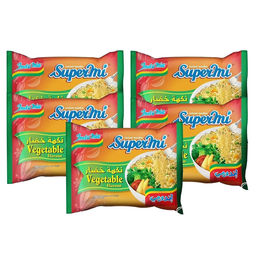 Indomie Instant Noodles Supermi Vegetable Flavor - 5Pcs x 70g