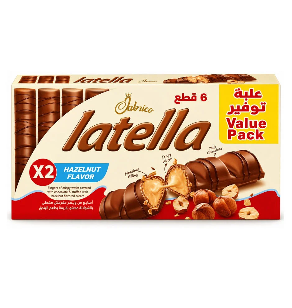 Jabrico Latella Hazelnut Chocolate Wafer Value Pack 6 Pieces