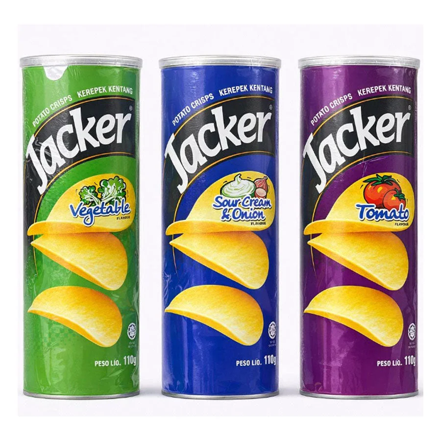 Jacker Potato Chips Assorted Flavors 3 × 100g