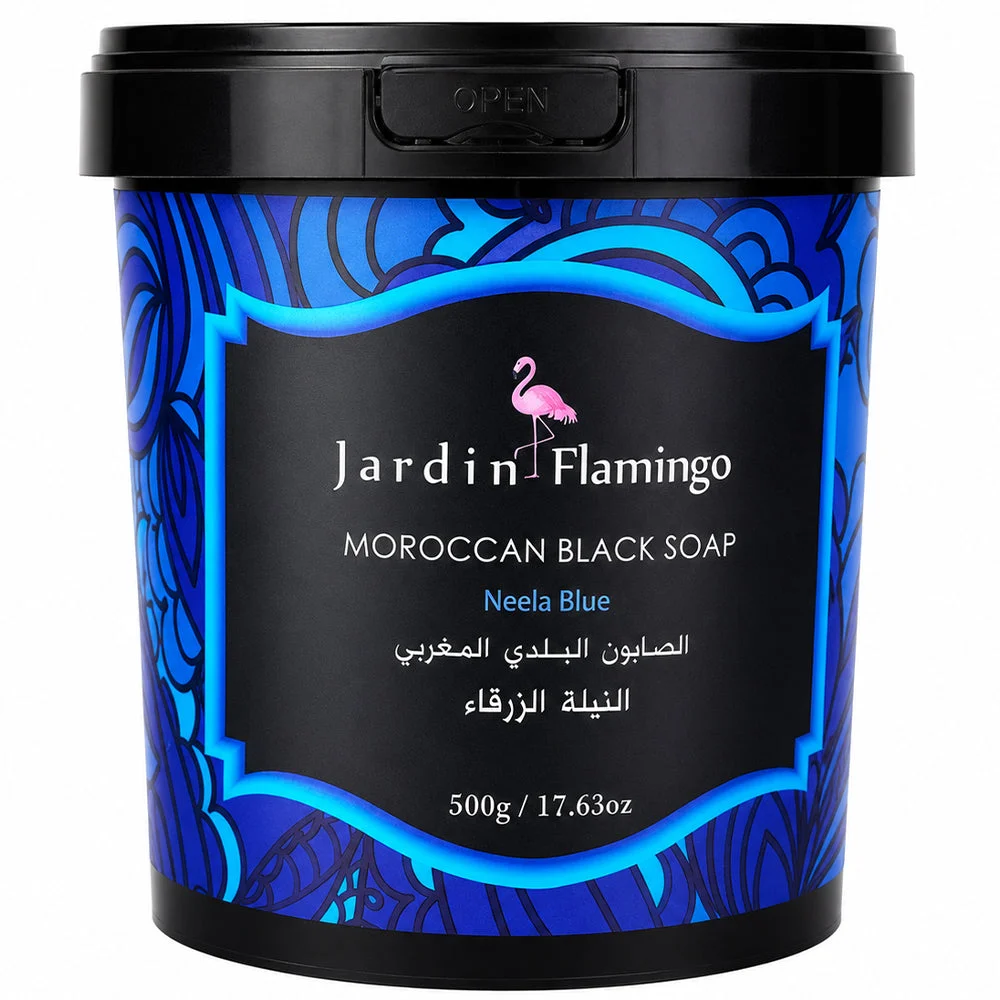 Jardin Flamingo Moroccan Black Soap Neela Blue 500g