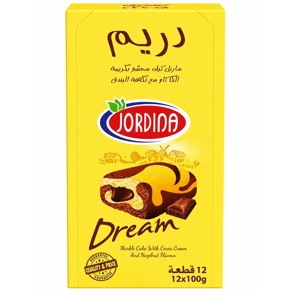 Jordina Dream Marble Cake Cocoa Cream & Hazelnut 12 x 100g