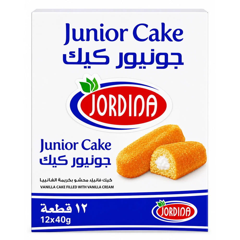 Jordina Junior Cake Vanilla Cream Filled 12 x 40g