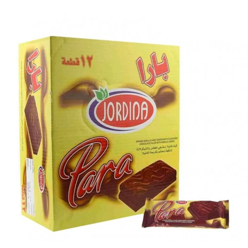 Jordina Para Sponge Vanilla Cake Coated With Flavoured Chocolate 12 x 35 g